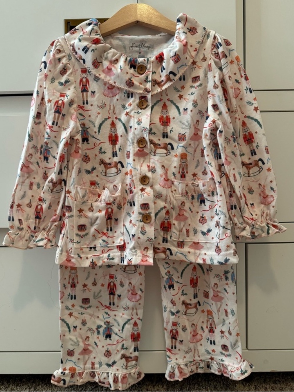Sweet Honey Pajama set with nutcracker ballet inspired print - Size 4T